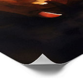 ハロウィーンゴールデンレトリバーとカボチャ怖い ポスター (角)