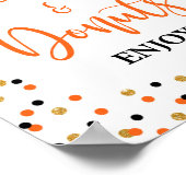 ハロウィーンサイダー&ドーナツパーティー標識 ポスター (角)