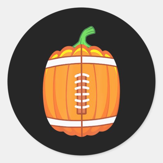 ハロウィーンサッカーボールパンプキンボーイズキッズ ラウンドシール (正面)
