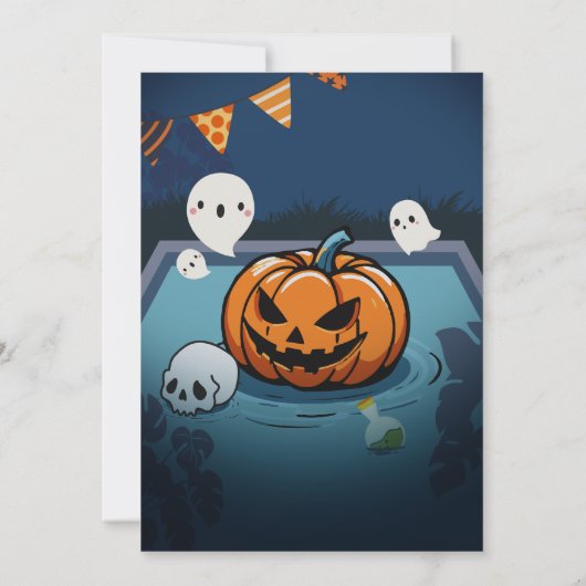 ハロウィーンサマーウィーンプール誕生日 招待状 (裏面)