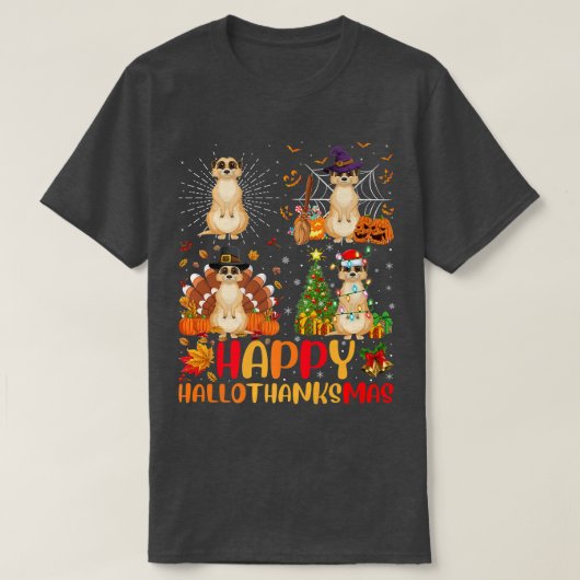 ハロウィーンサンクスギビングクリスマスメルカットハロタン Tシャツ (デザイン正面)