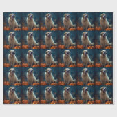 ハロウィーンサンバーナードとカボチャ怖い ラッピングペーパー (フラット)