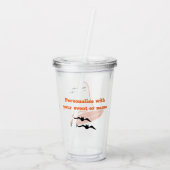 ハロウィーンサーファー幽霊ブラック アクリルタンブラー (裏面)