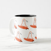 ハロウィーンサーファー幽霊ブラック ツートーンマグカップ (正面左)