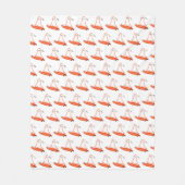 ハロウィーンサーファー幽霊ブラック フリースブランケット (正面)