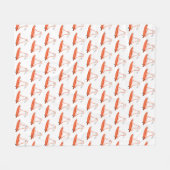 ハロウィーンサーファー幽霊ブラック フリースブランケット (正面(横))