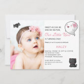 ハロウィーンザリトルブー幽霊ガール1st誕生日 招待状 (正面)