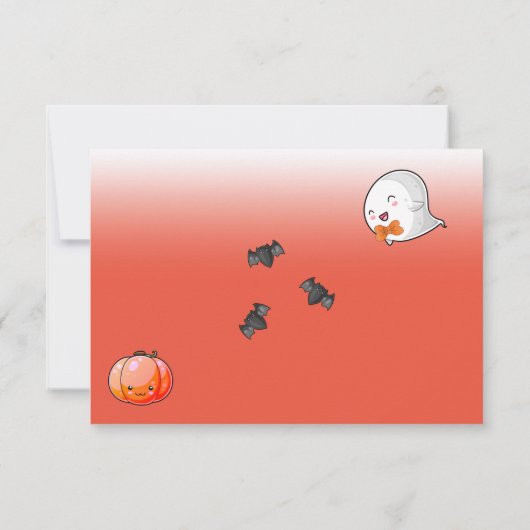 ハロウィーンザリトルブー幽霊ボーイ1st誕生日 サンキューカード (裏面)