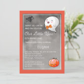 ハロウィーンザリトルブー幽霊ボーイ1st誕生日 招待状 (スタンド正面)