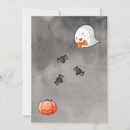 ハロウィーンザリトルブー幽霊少年2歳の誕生日 招待状 (裏面)