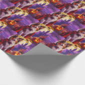 ハロウィーンシェットランドシェプドッグヴァンパイアパンプキンス怖い ラッピングペーパー (角)