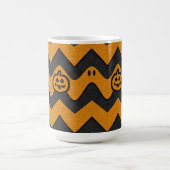 ハロウィーンシェブロンパターン(幽霊とカボチャ) コーヒーマグカップ (中央)