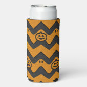 ハロウィーンシェブロンパターン(幽霊とカボチャ) スリム缶クーラー (Seltzer裏面)