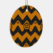 ハロウィーンシェブロンパターン(幽霊とカボチャ) セラミックオーナメント (右)