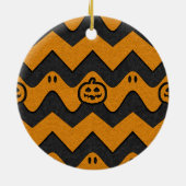 ハロウィーンシェブロンパターン(幽霊とカボチャ) セラミックオーナメント (裏面)