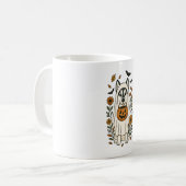 ハロウィーンシベリアのハスキーの花 コーヒーマグカップ (正面左)