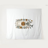 ハロウィーンシベリアのハスキーの花 タペストリー (正面(横))