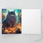 ハロウィーンシベリア猫カボチャ怖い カード (内部)