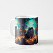 ハロウィーンシベリア猫カボチャ怖い コーヒーマグカップ (正面左)