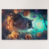 ハロウィーンシベリア猫カボチャ怖い ジグソーパズル (横)