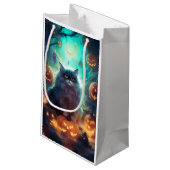 ハロウィーンシベリア猫カボチャ怖い スモールペーパーバッグ (裏面アングル)