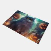 ハロウィーンシベリア猫カボチャ怖い ドアマット (アングル)