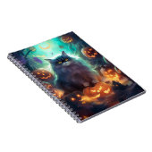 ハロウィーンシベリア猫カボチャ怖い ノートブック (右側)