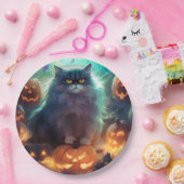 ハロウィーンシベリア猫カボチャ怖い ペーパープレート (パーティー)