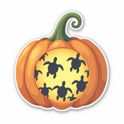 ハロウィーンシャツカボンプキンタートルシーハロウィンコスト シール (正面)