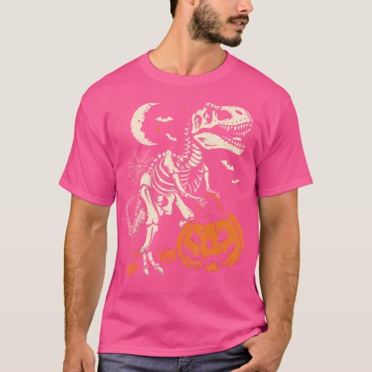 ハロウィーンシャツト子供へダラーズスケルトンDinosa Tシャツ (正面)