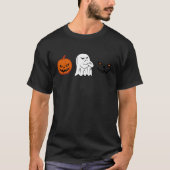 ハロウィーンシャツ男女かわいい幽霊カボチャ Tシャツ (正面)