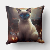 ハロウィーンシャム猫カボチャ怖い クッション (裏面)