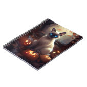 ハロウィーンシャム猫カボチャ怖い ノートブック (左側)