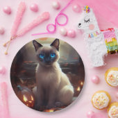 ハロウィーンシャム猫カボチャ怖い ペーパープレート (パーティー)