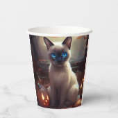 ハロウィーンシャム猫カボチャ怖い 紙コップ (裏面)