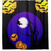 ハロウィーンシャワーカーテンこうもり シャワーカーテン (正面)