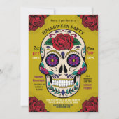 ハロウィーンシュガースカルゴシックパーティーバラホラー 招待状 (正面)