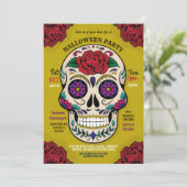 ハロウィーンシュガースカルゴシックパーティーバラホラー 招待状 (スタンド正面)