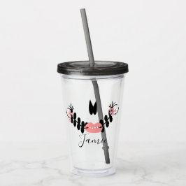 ハロウィーンシュガースカルハーフスクリプトモノグラムの アクリルタンブラー