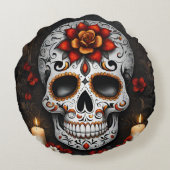 ハロウィーンシュガースカルラウンドピロー ラウンドクッション (裏面)