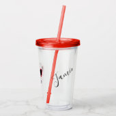 ハロウィーンシュガースカル顔スクリプトモノグラムの アクリルタンブラー (裏面)