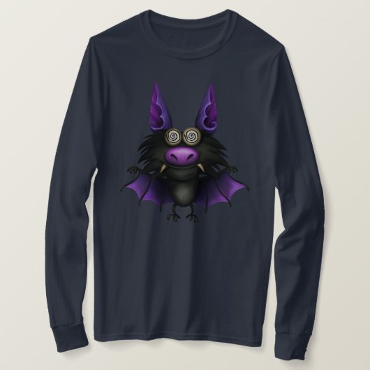 ハロウィーンシュガーラッシュこうもり間抜けおもしろい Tシャツ (デザイン正面)
