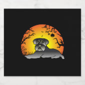 ハロウィーンシュナウザードッグ恋人Tシャツ スパークリングワインラベル (シングルラベル)