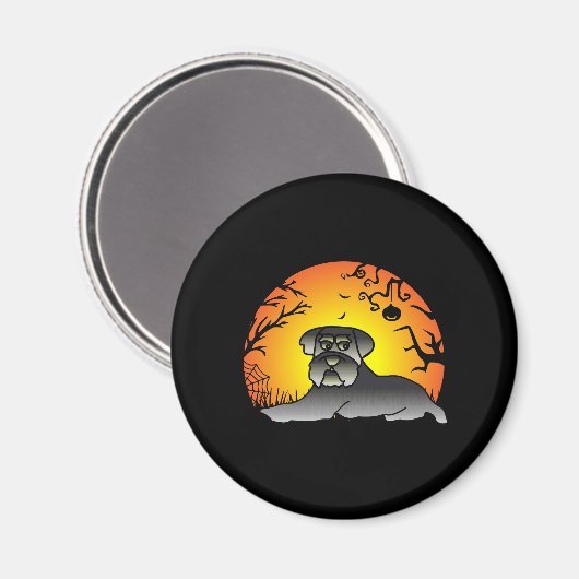 ハロウィーンシュナウザードッグ恋人Tシャツ マグネット (正面/裏面)
