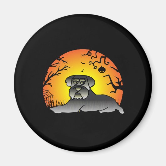 ハロウィーンシュナウザードッグ恋人Tシャツ マグネット (正面)