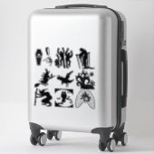 ハロウィーンシルエットウィッチズコーヒーゾンビーズカラス シール (スーツケース)