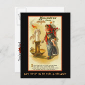 ハロウィーンシンボルや象徴パーティー招待状と血文字 インビテーションポストカード (正面/裏面)