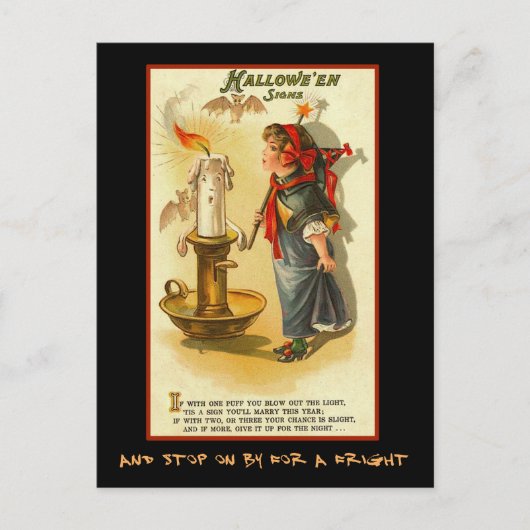 ハロウィーンシンボルや象徴パーティー招待状と血文字 インビテーションポストカード (正面)