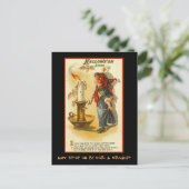 ハロウィーンシンボルや象徴パーティー招待状と血文字 インビテーションポストカード (スタンド正面)