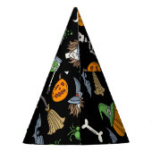 ハロウィーンシンボルヴィンテージシームレス背景 パーティーハット (裏面)